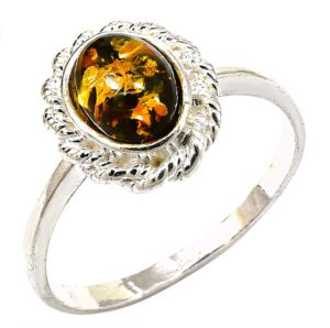strieborny jantarovy prsten Glare 48