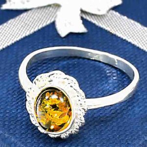 strieborny jantarovy prsten Glare 48