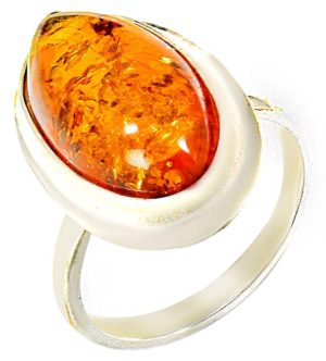 strieborny jantarovy prsten Glare 63