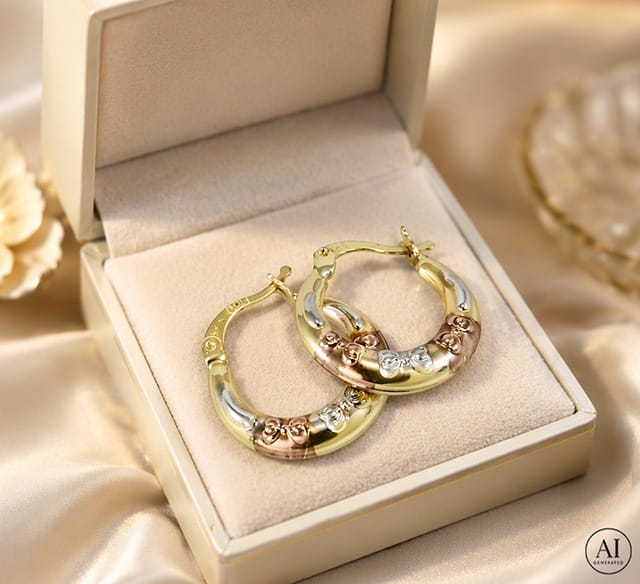 Zlaté náušnice 14K Glare 1114 – Obrázok 4